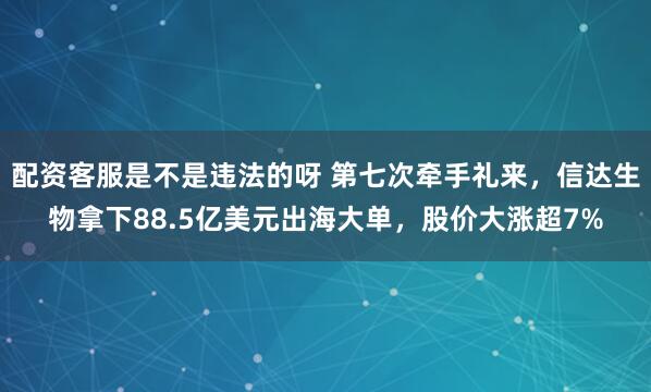 配资客服是不是违法的呀 第七次牵手礼来，信达生物拿下88.5亿美元出海大单，股价大涨超7%