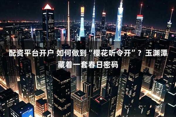 配资平台开户 如何做到“樱花听令开”?玉渊潭藏着一套春日密码