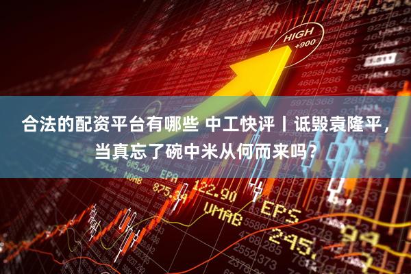 合法的配资平台有哪些 中工快评丨诋毁袁隆平，当真忘了碗中米从何而来吗？